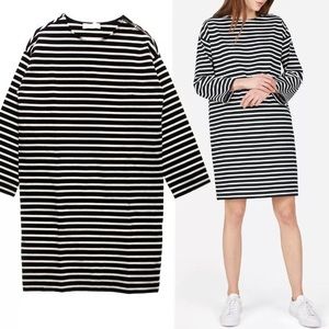 Everlane black and white striped dress